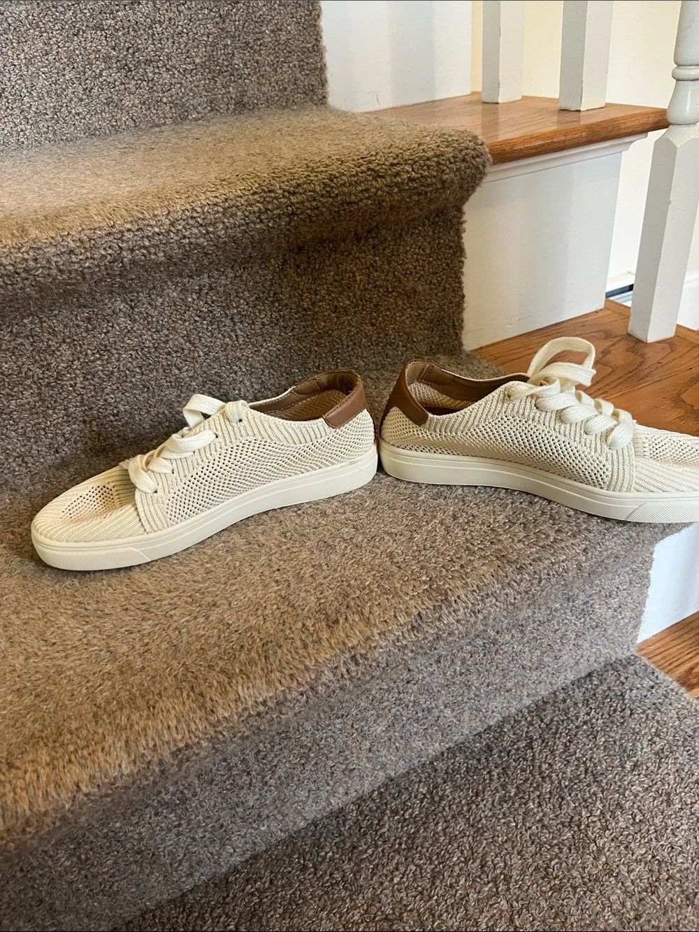 Lucky Brand Women's Knit Lace-Up Sneakers in Cream